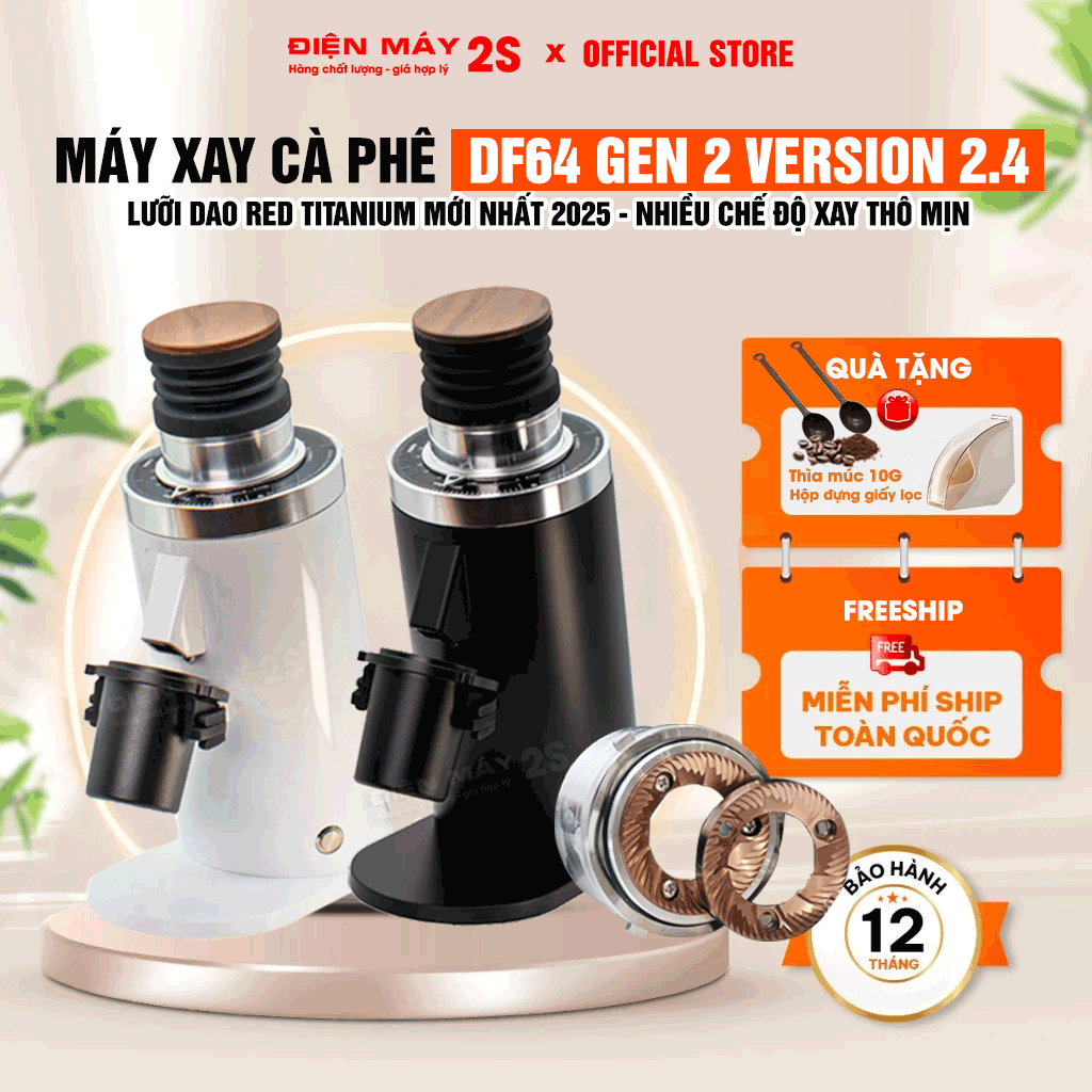 [HCM-Có VAT] Máy Xay Cà Phê DF64 Gen 2 Version 2.4 Single Dose New 2026 - Lưỡi dao nâng cấp Red Tita