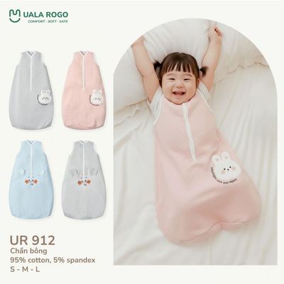 Túi ngủ cho bé Ualarogo 0-4 tuổi vải Cotton chần bông giúp bé ngủ ngon thoáng khí cúc bấm UR 912
