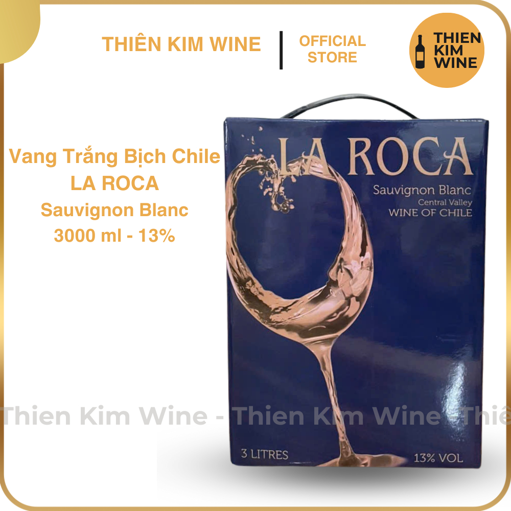 [Chính Hãng] - (Bịch 3 lít) Rượu Vang Trắng Chile La Roca Sauvignon Blanc - 13%
