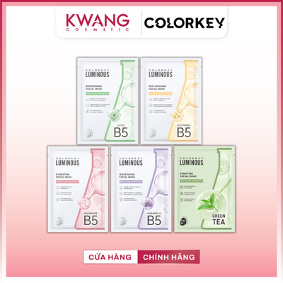 Hộp 10 Miếng Mặt Nạ COLORKEY LUMINOUS Dưỡng Ẩm, Sáng Da, Mờ Thâm Vitamin B5