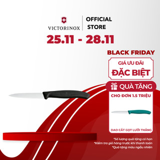 Dao cắt gọt hoa quả lưỡi răng cưa 8cm Swiss Classic, mũi nhọn Victorinox  Thụy Sĩ