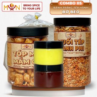  COMBO 05 | Bánh Tráng Cuộn Bơ MẶN: Bánh Phơi Sương + Bơ Béo + Muối Tép Hành Phi + Tóp Mỡ + Sốt Tắc 