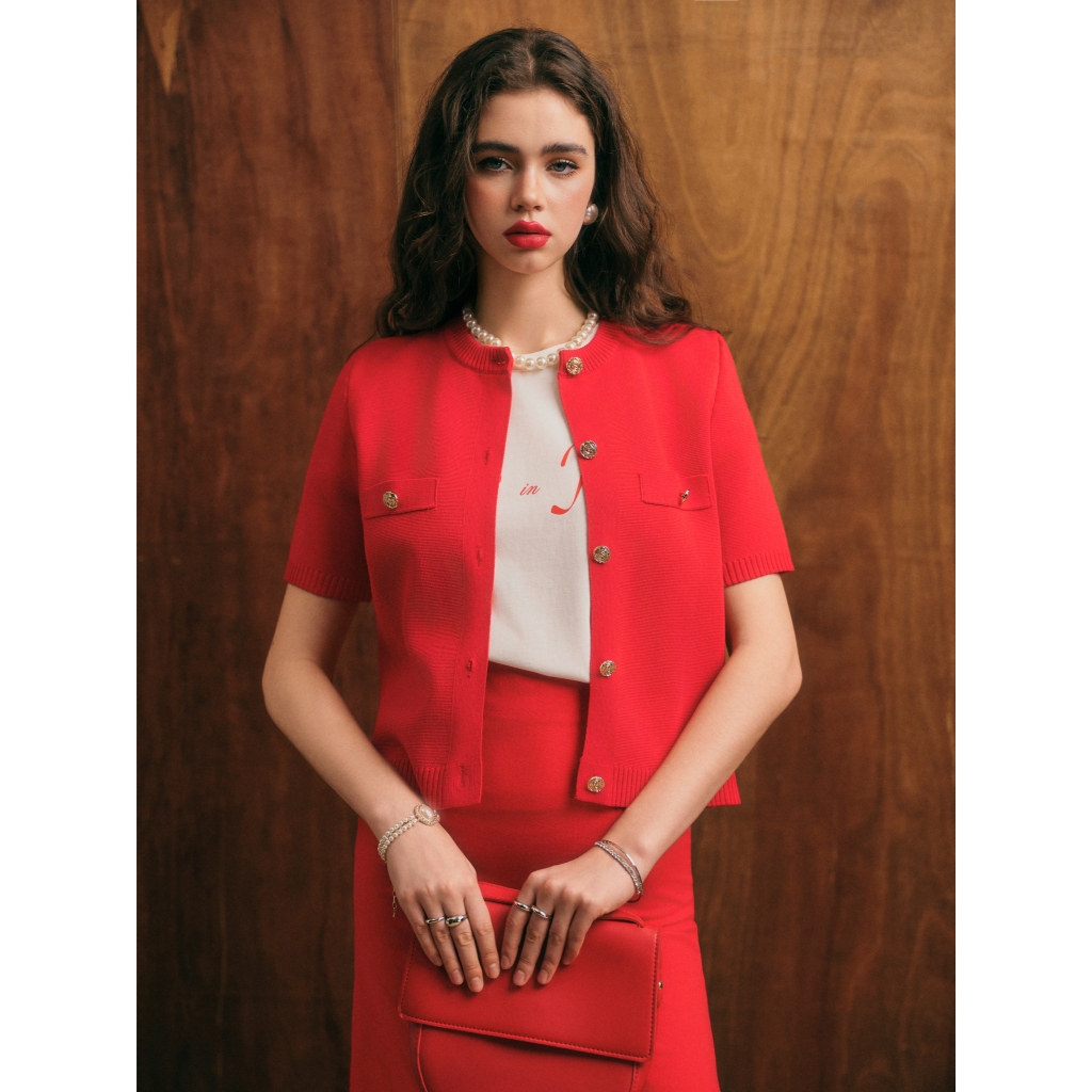 Áo Khoác Len Tay Ngắn Clauruél | 4559 | Lana Official