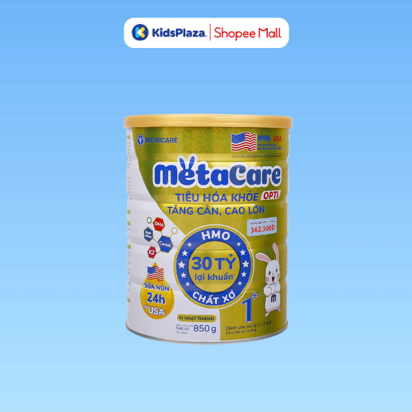Sữa bột Metacare Opti 1+ 850g cho bé 1-2 tuổi (Vàng)