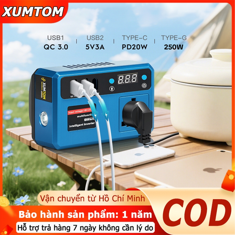 Đế chuyển đổi nguồn điện 21v lên 220v đế chuyển đổi nguồn pin chân phổ thông M21 Makita 4cm Công suấ
