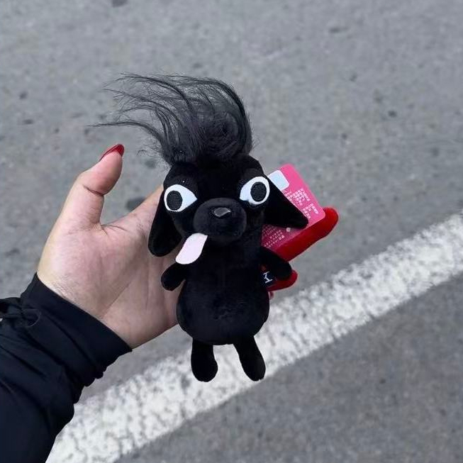 【12cm】Móc Khóa Gấu Bông Chó Chihuahua Dễ Thương – Trang Trí Balo Hài Hước, Quà Tặng Xinh