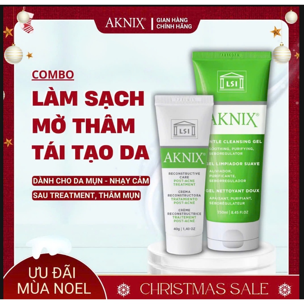 Combo Sữa Rửa Mặt AKNIX® GENTLE + Kem Tái Tạo Ngừa Thâm Sẹo RECONSTRUCTIVE CARE Dành Cho Da Dầu Mụn 