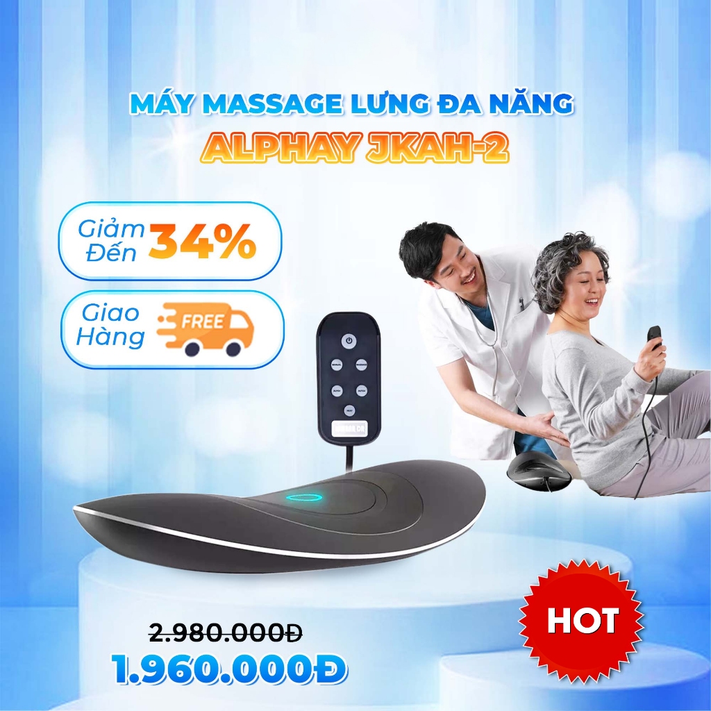 Máy Massage Lưng Trị Đau Lưng Alphay JKAH-2 - Giúp Xoa Bóp, Thư Giãn, Làm Nóng Thắt Lưng