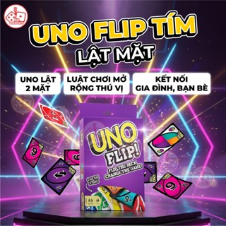   BOARDGAME Bộ UNO FLIP TÍM 112 Lá BoardGame UNO HOT Bài Giấy Cứng Chất Lượng Cao 2 Mặt Thú Vị 