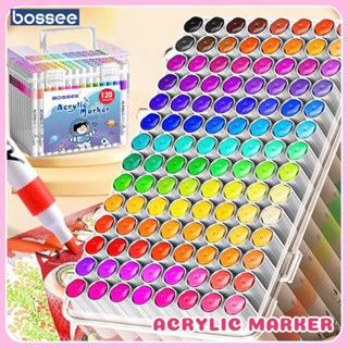  Bộ Acrylic Marker 12 24 36 48 60 80 120 Màu Hộp Màu Dạng Đứng Ngòi Mềm Chống Lem Mực 