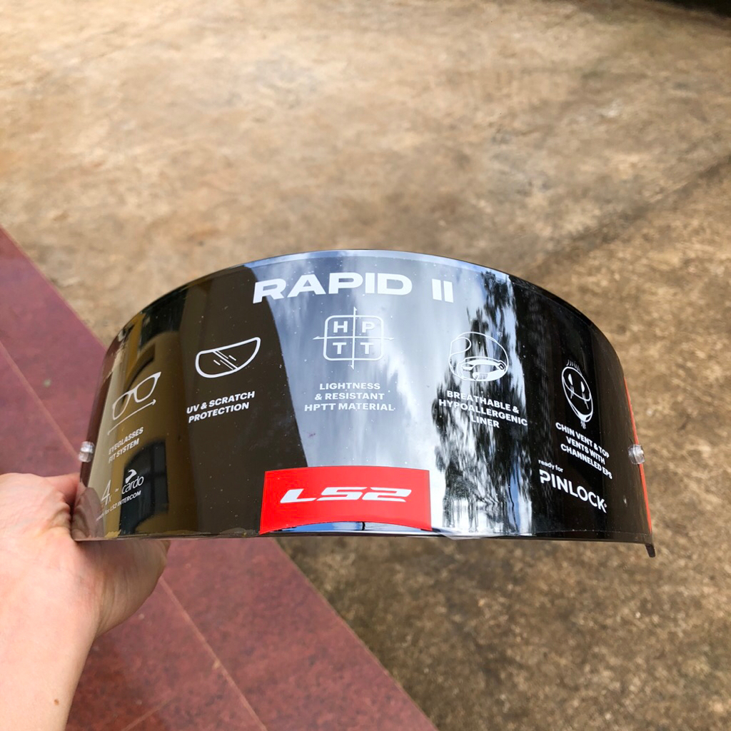 Kính Chắn Gió Mũ LS2 Rapid II màu bạc FF353/FF320/FF800 Tháo Lắp Đi Xe Máy Mô Tô PKL (Không Bao Gồm 