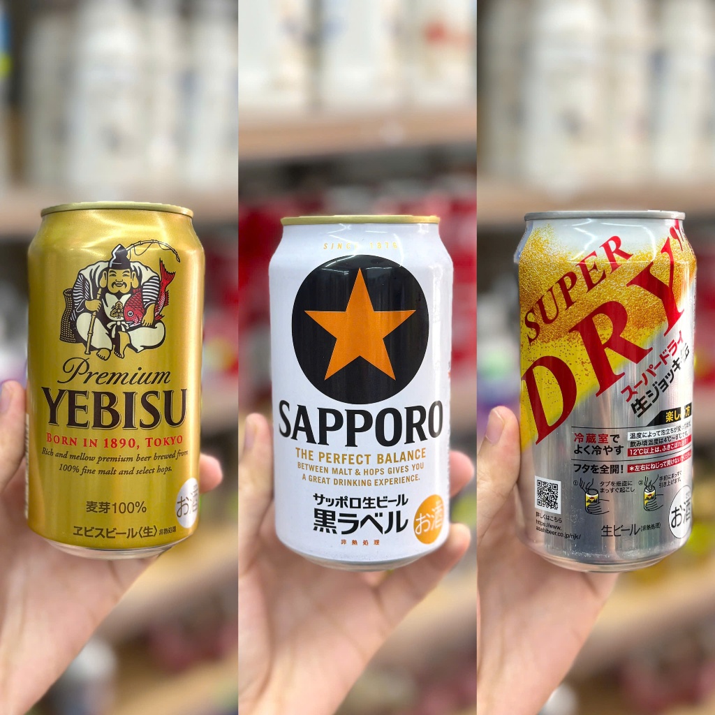 Tổng hợp bia Sapporo, Asahi, Yebisu 350ml nội địa Nhật Bản