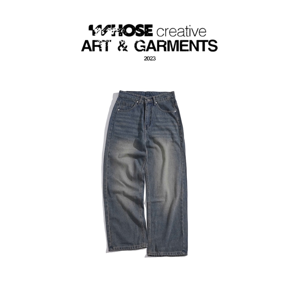 STEEL DENIM WIDE STRAIGHT JEANS WHOSE - Quần jeans ống đứng Whose Studio 1796