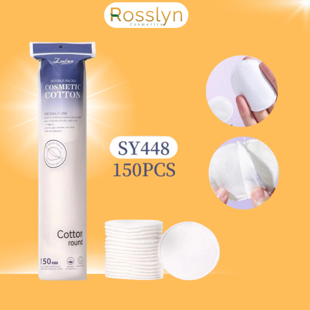 Bông Tẩy Trang 150 Miếng Cotton Pads Mềm Mịn, Dày Chất Liệu Bông Tự Nhiên Làm Sạch Da Rosslyn DC166