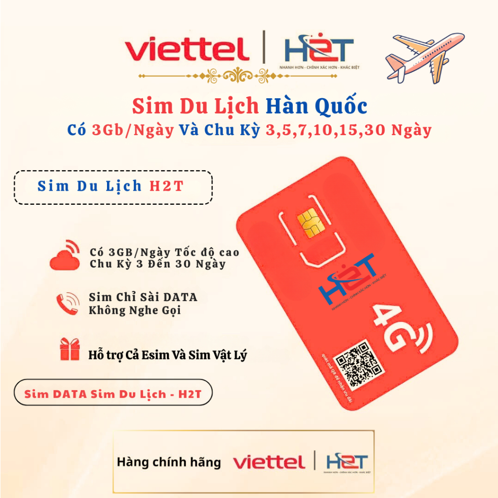 Sim Data Sim Du Lịch Hàn Quốc Có 3Gb/Ngày Chu Kỳ 3 Ngày Đến 30 Ngày