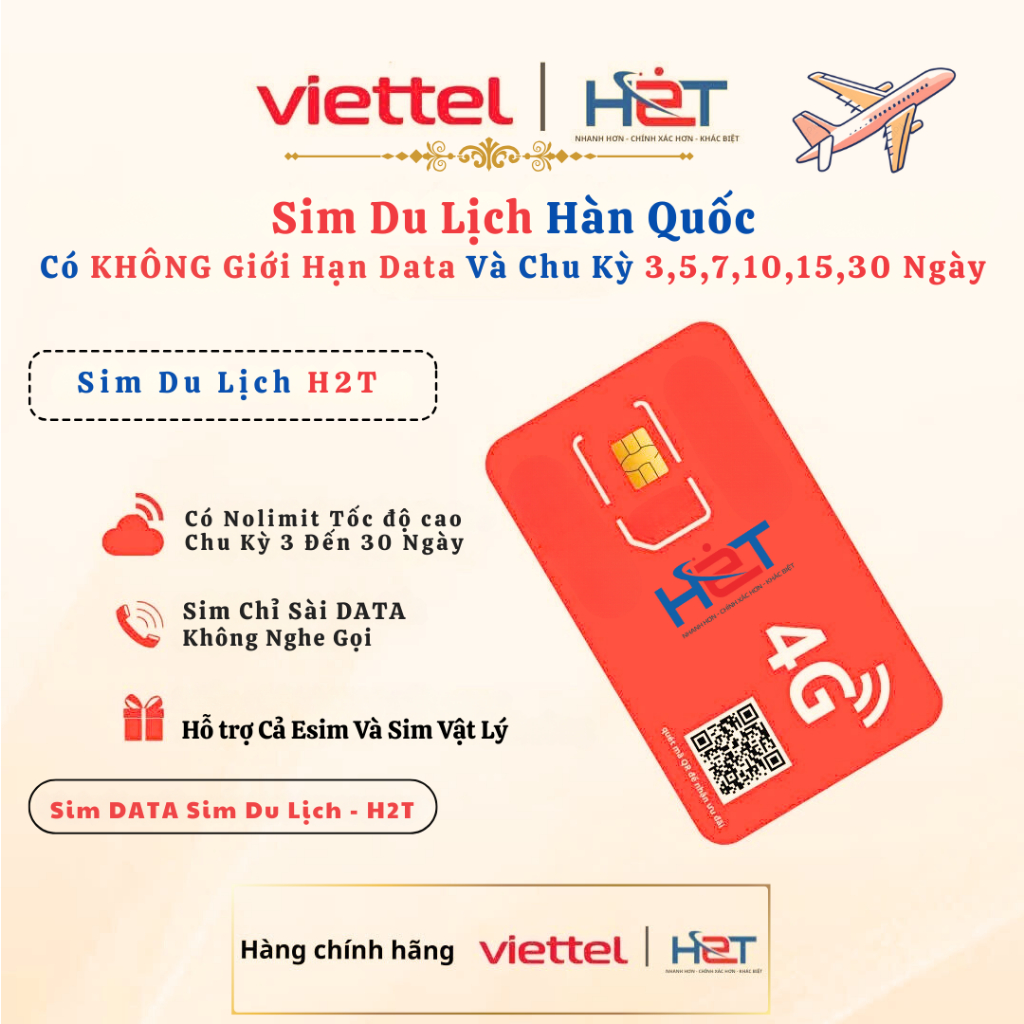 Sim Data Sim Du Lịch Hàn Quốc KHÔNG Giới Hạn Data Chu Kỳ 3 Ngày Đến 30 Ngày