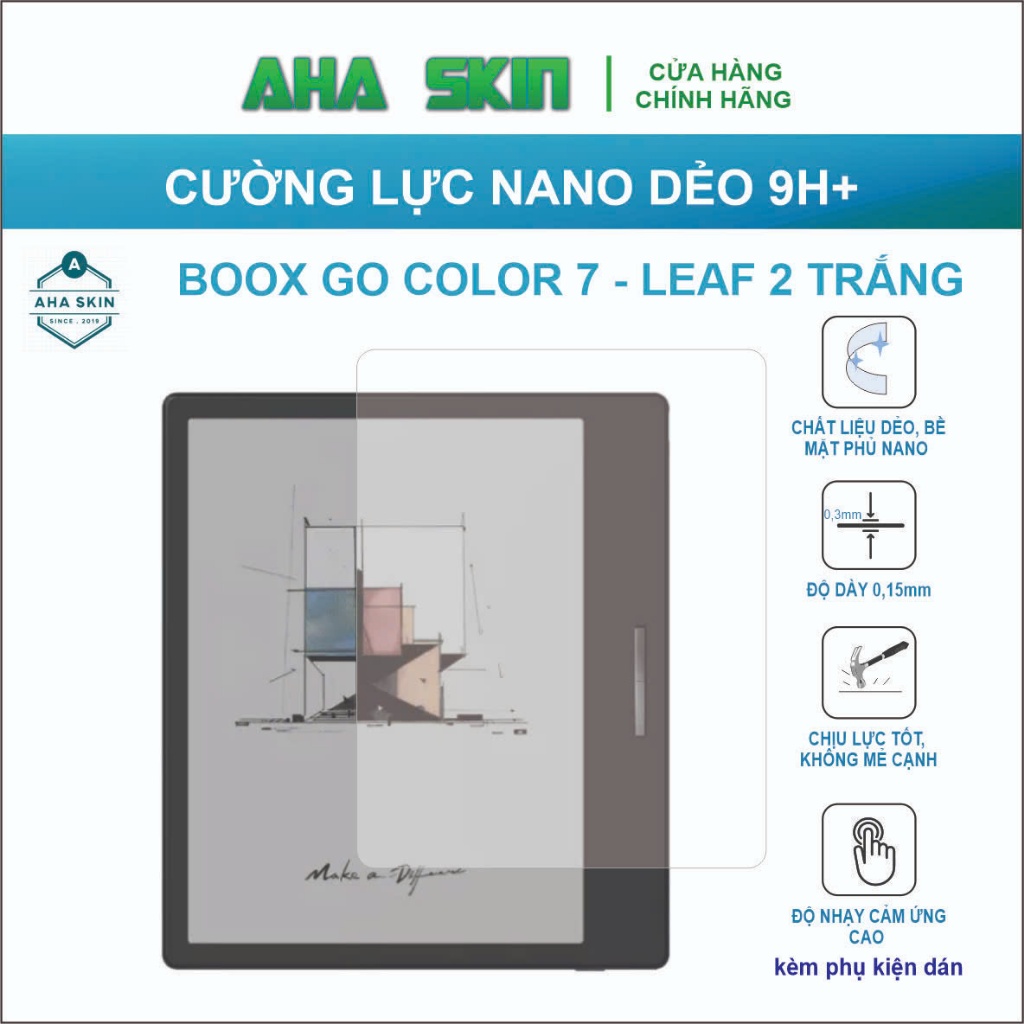 Cường lực Boox Go Color 7, Boox Go 7, Boox Leaf 2 Trắng , Boox Go 7 Color( GenII)