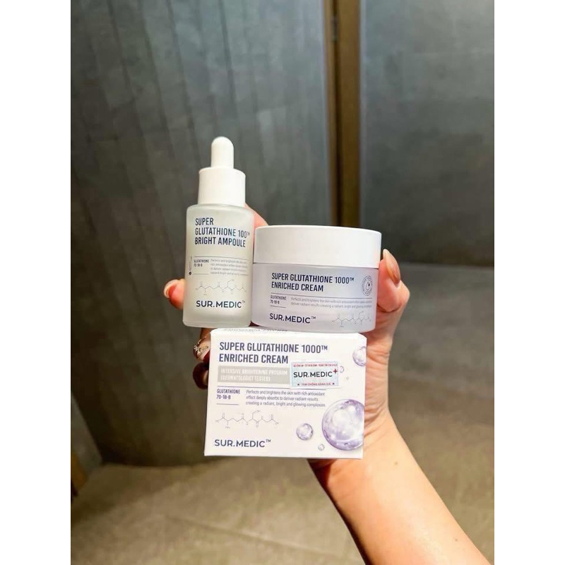 Bộ serum kem dưỡng trắng glutathione Sur medic