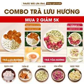 Trà lưu hương, khử mùi mix sẵn, trà thảo mộc thơm cơ thể (Bạch linh, trần bì, hoa hồng, hoa nhài,...)