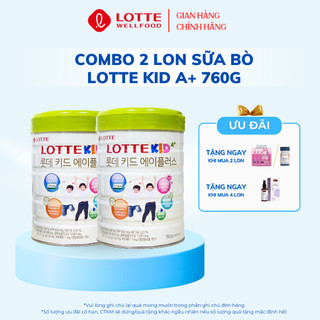  Combo 2 Lon Sữa Bò Giúp Trẻ Phát Triền Chiều Cao Lotte Kid A+ - Sữa Bột Bổ Sung Canxi Cho Trẻ Lon 760g 