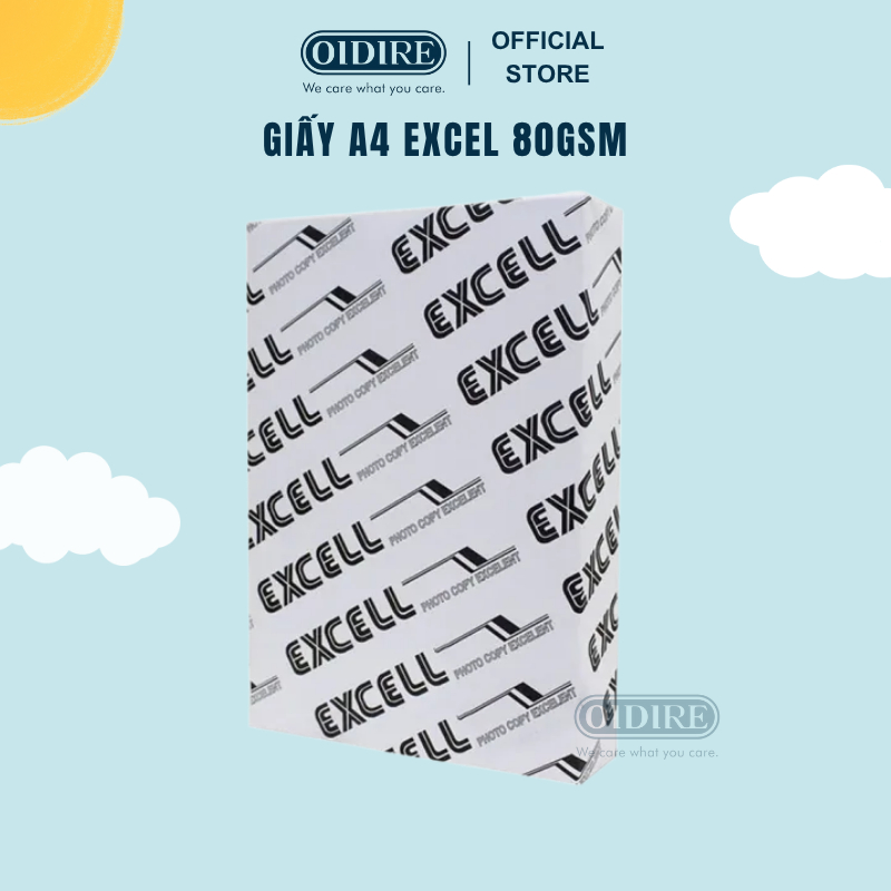 Giấy A4 Excel Định Lượng 80gsm Giấy Vẽ Nháp Trắng Trơn Dùng Cho Máy Photo In Tài Liệu