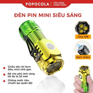  Đèn pin cầm tay mini siêu sáng cầm tay siêu sáng kháng nước có 5 chế độ sáng nam châm gắn kẹp mũ tiện dụng có sạc typeC 