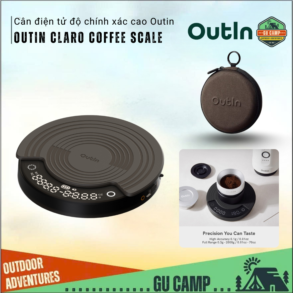 ( CHÍNH HÃNG-HỎA TỐC) Cân điện tử Outin Claro Coffee Scale độ chính xác cao - Chính Hãng Outin