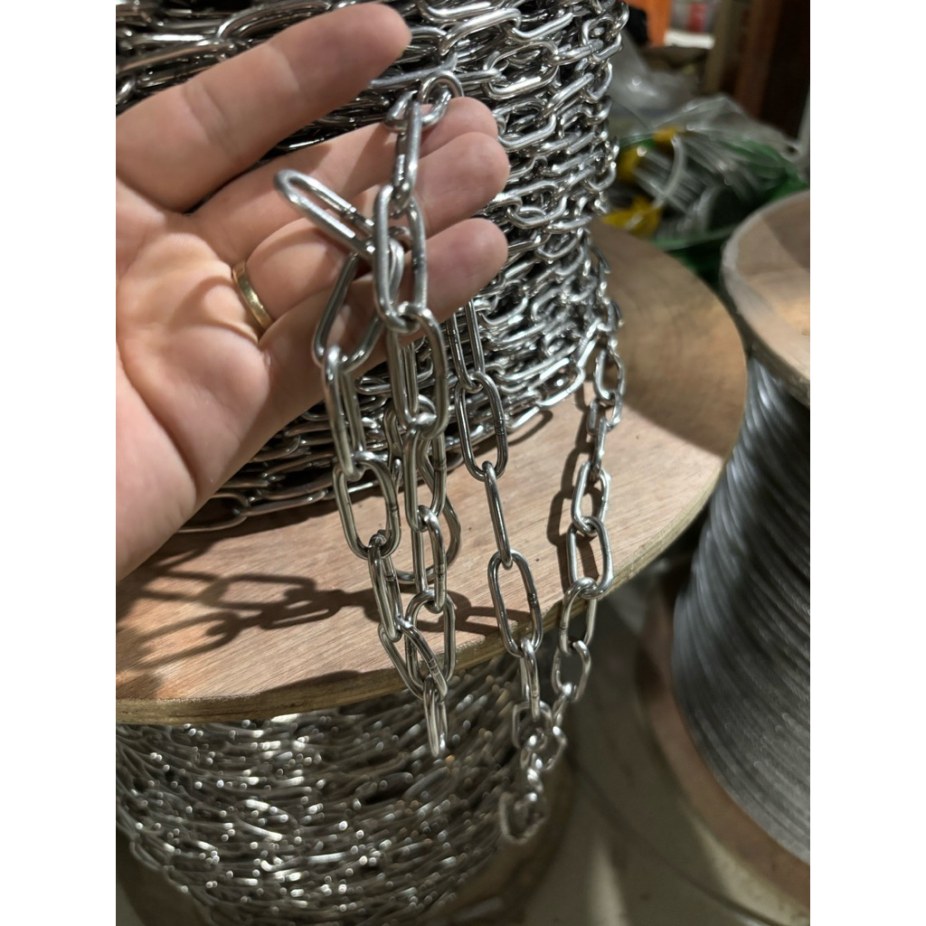 Dây phơi quần áo INOX, Xích inox - CHỐNG XÔ - Nhiều kích thước[2 móc 2 đầu xích] | BigBuy360 - bigbuy360.vn