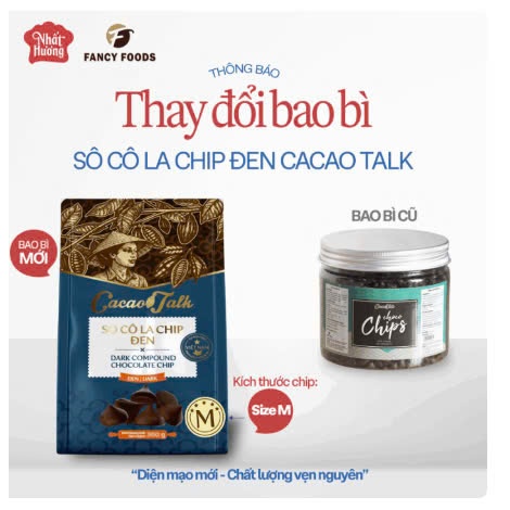 Sô Cô La Chíp Đen Cacao Talk 300gr