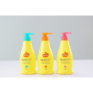 Sữa Tắm Gội Wesser 2 In 1 500ml - Cam/Xanh Lá/Hồng mẫu mới mamababysile