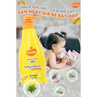 Sữa Tắm Gội Wesser 2 In 1 500ml - Cam/Xanh Lá/Hồng mẫu mới mamababysile