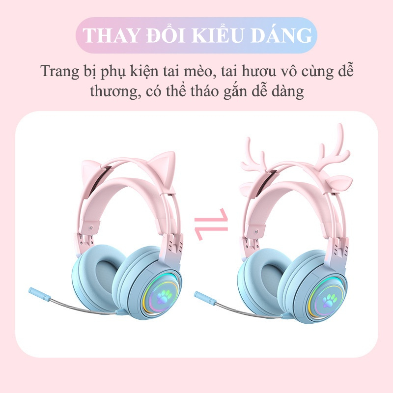 Tai Nghe Chụp Tai Bluetooth H6 Chống Ồn 12-15h Nghe Nhạc Kết Nối 10m