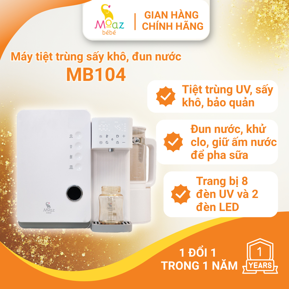 Máy tiệt trùng sấy khô UVC và đun nước thông minh Moaz BéBé MB104