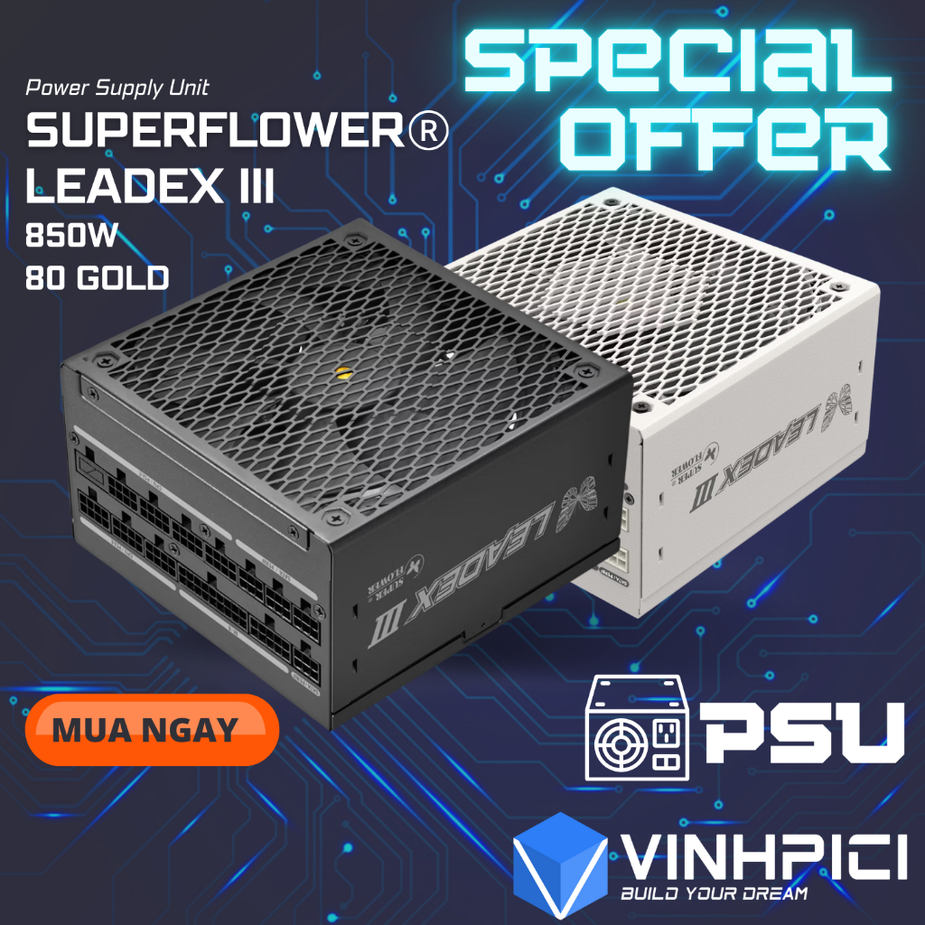 Nguồn SuperFlower LEADEX III GOLD UP ATX 3.1 850W 80 Plus Gold