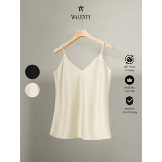   Walenty  Áo 2 dây lụa Harley chất vải cao cấp dày dặn  2 màu Đen Kem  phong cách trẻ thanh lịch 