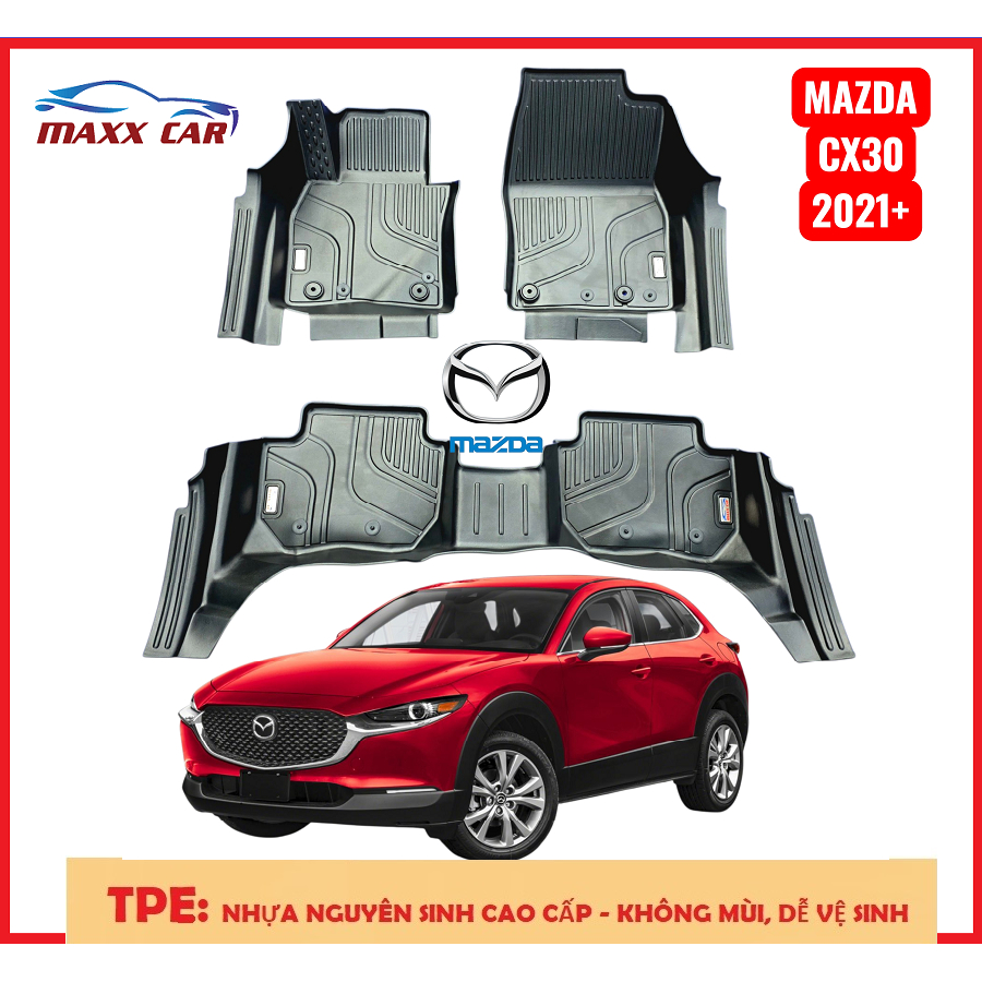 MAZDA CX30  -Thảm lót sàn MAXXCAR nhựa TPE nguyên sinh đúc 5D cho xe MAZDA CX30  Luxury và Premium