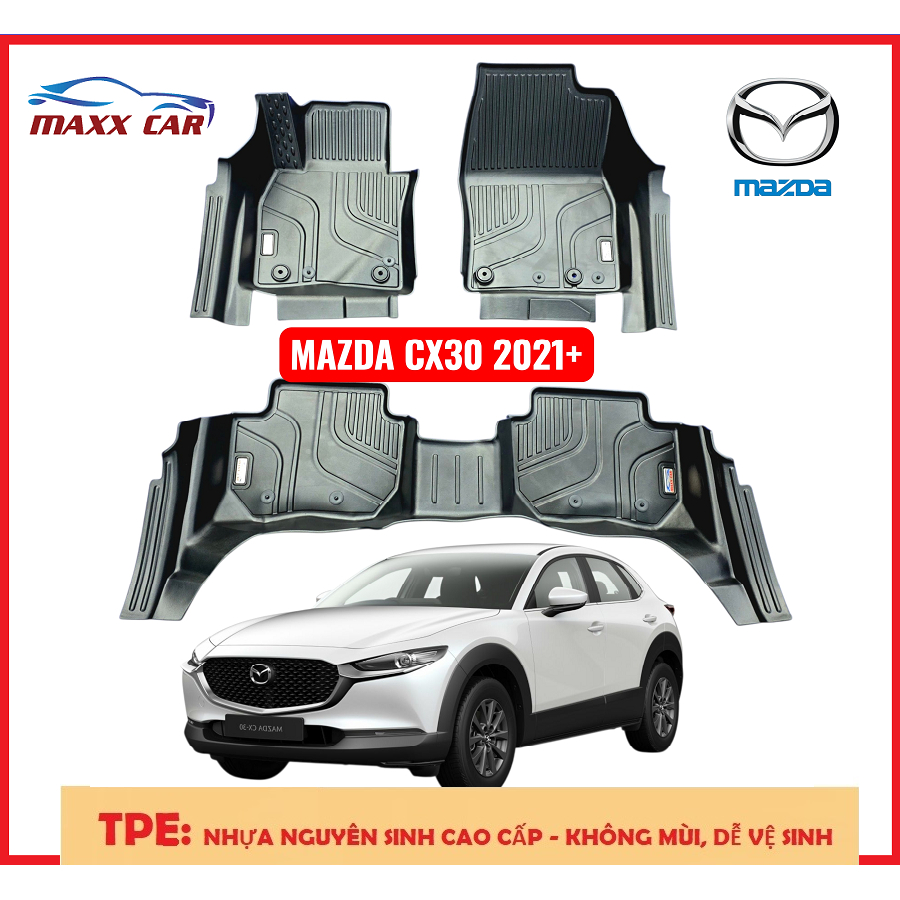 CX30  -Thảm lót sàn MAXXCAR nhựa TPE nguyên sinh đúc 5D cao cấp xe MAZDA CX30  Luxury và Premium