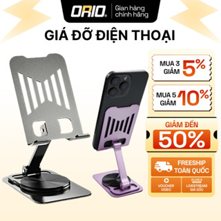 Giá đỡ điện điện thoại để bàn ORIO livetream xem video xoay 360 độ khung gấp gọn điều chỉnh đa năng
