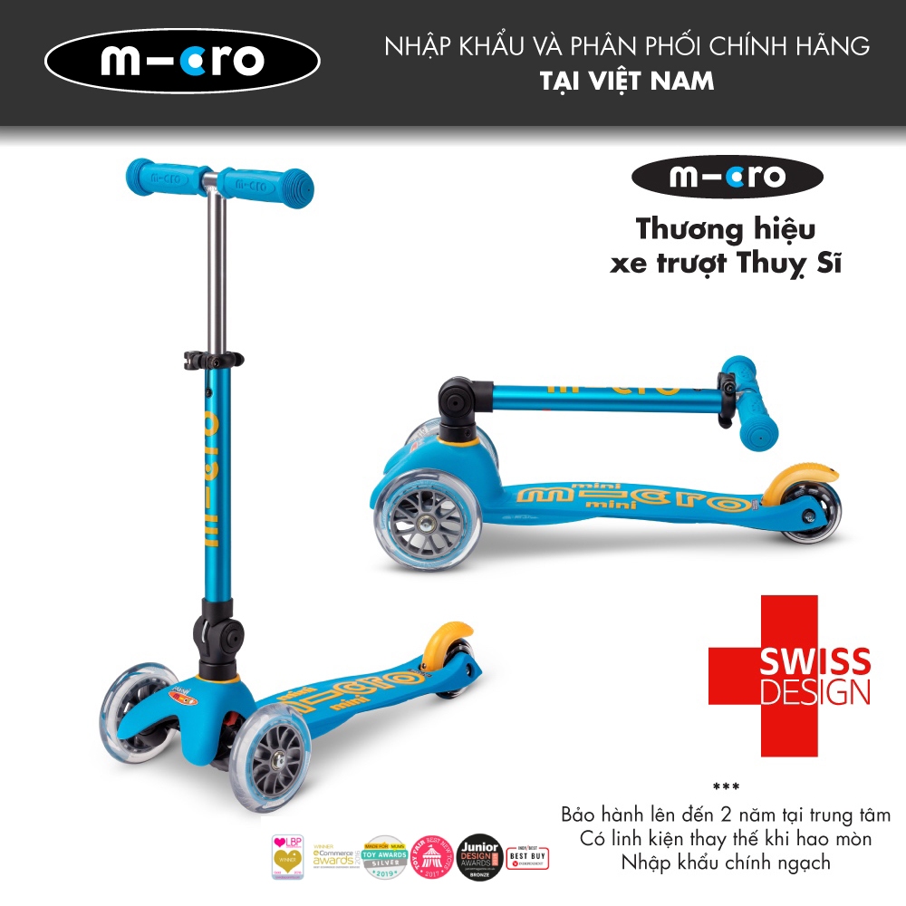 Xe scooter Micro Mini Deluxe Foldable gập gọn cho trẻ 2-5 tuổi - Phân phối chính hãng Ann House