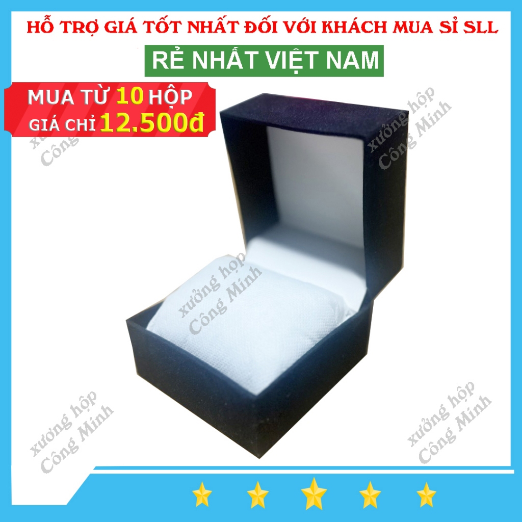 Hộp đựng đồng hồ nắp gập Màu Đen sang trọng - Phủ Nhung kèm Gối Trắng