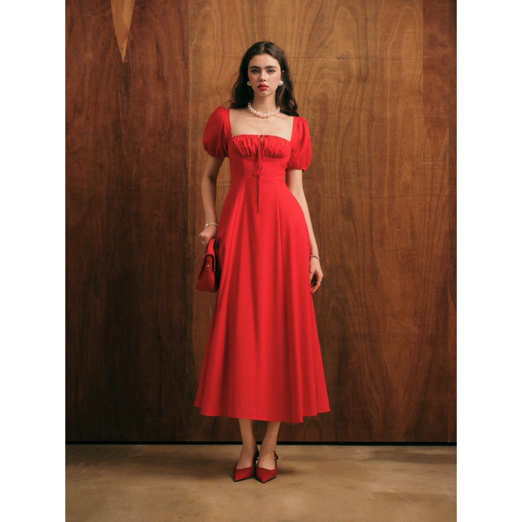 Đầm MaxiThiết Kế Linen Cổ Vuông Aramis | 4567 | Lana Official