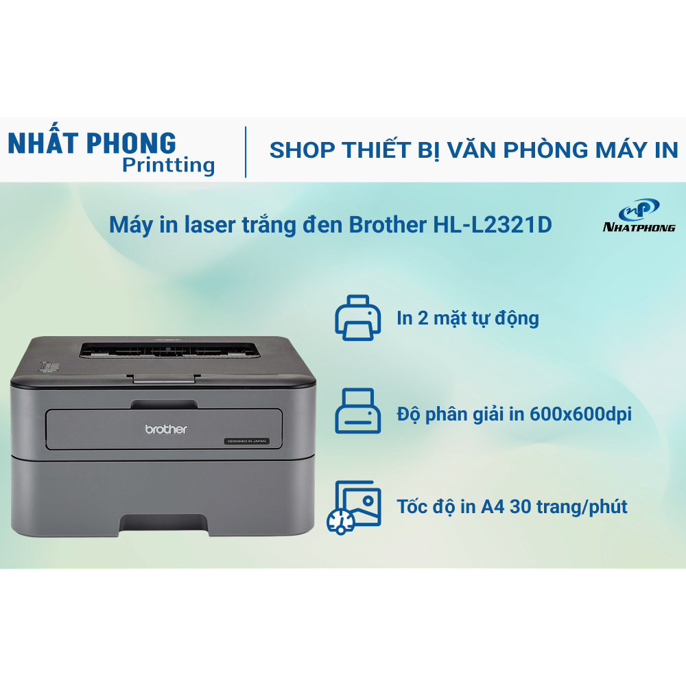 Máy in laser trắng đen đơn năng Brother HL L2321D (A4/ A5/ In 2 mặt tự động / USB) - nguyên kiện, ng