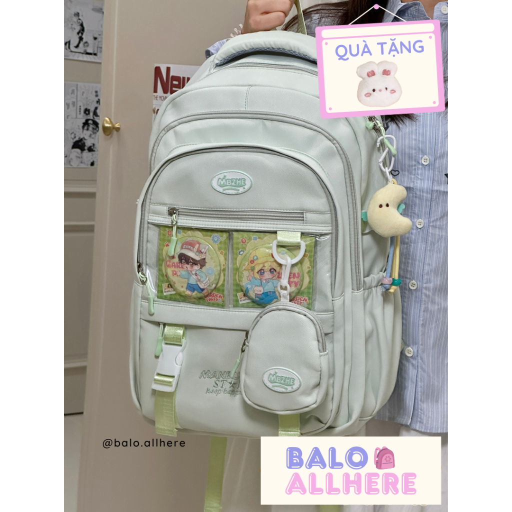 [ORDER] Balo Nữ Nhiều Ngăn, Cặp Sách Nữ Cấp 1 Cấp 2 Cấp 3 BL27