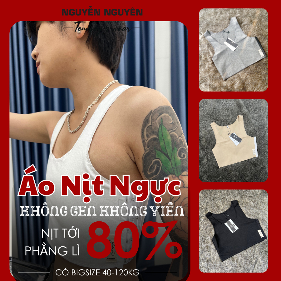 Áo Lót Nịt Bó Ngực Không Viền Không Gen Tomboy Thể Thao Gym Thun Trơn Ba Lỗ Nữ Bigsize Chống Sốc Khó