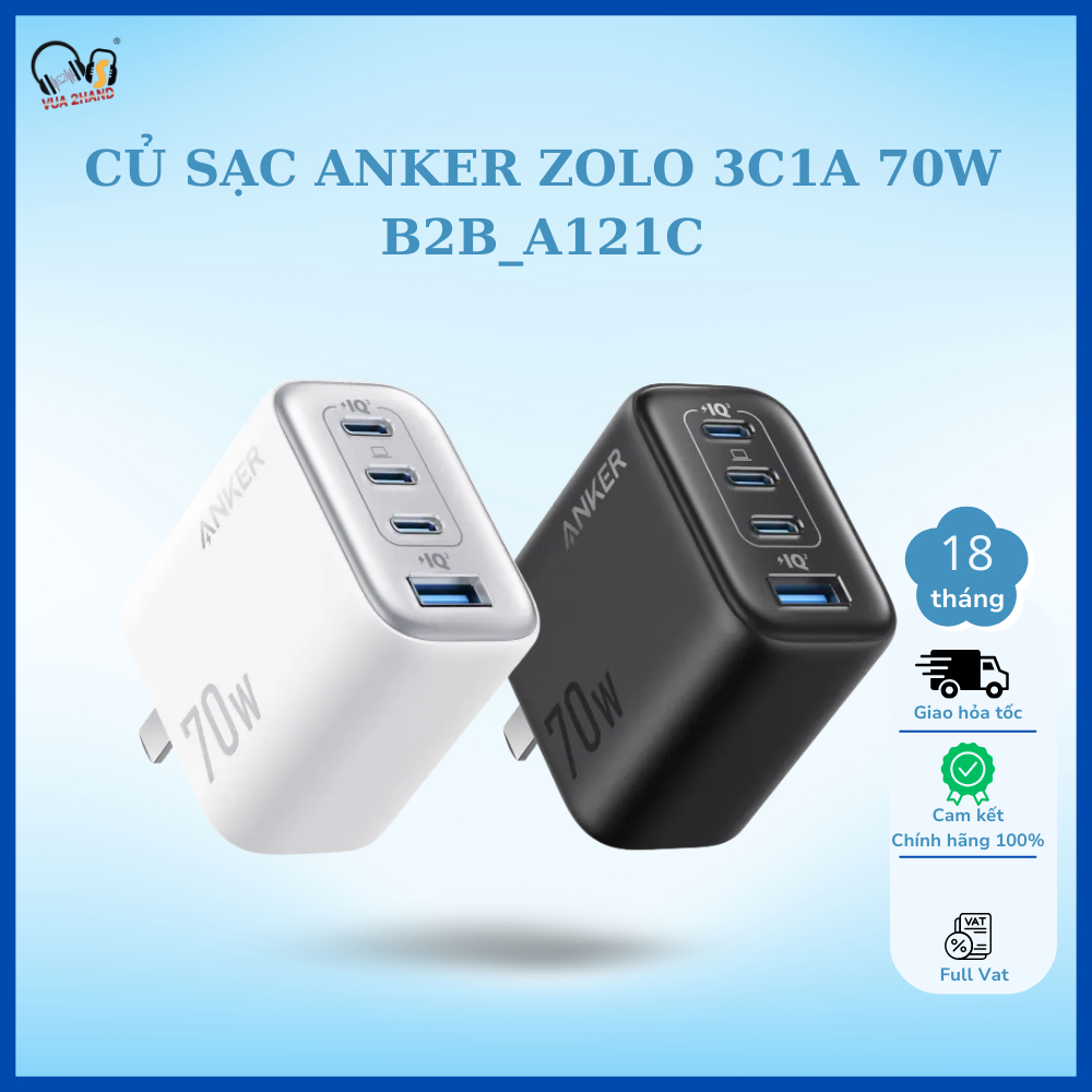 Củ sạc Anker Zolo 3C1A 70W chính hãng bảo hành 18 tháng