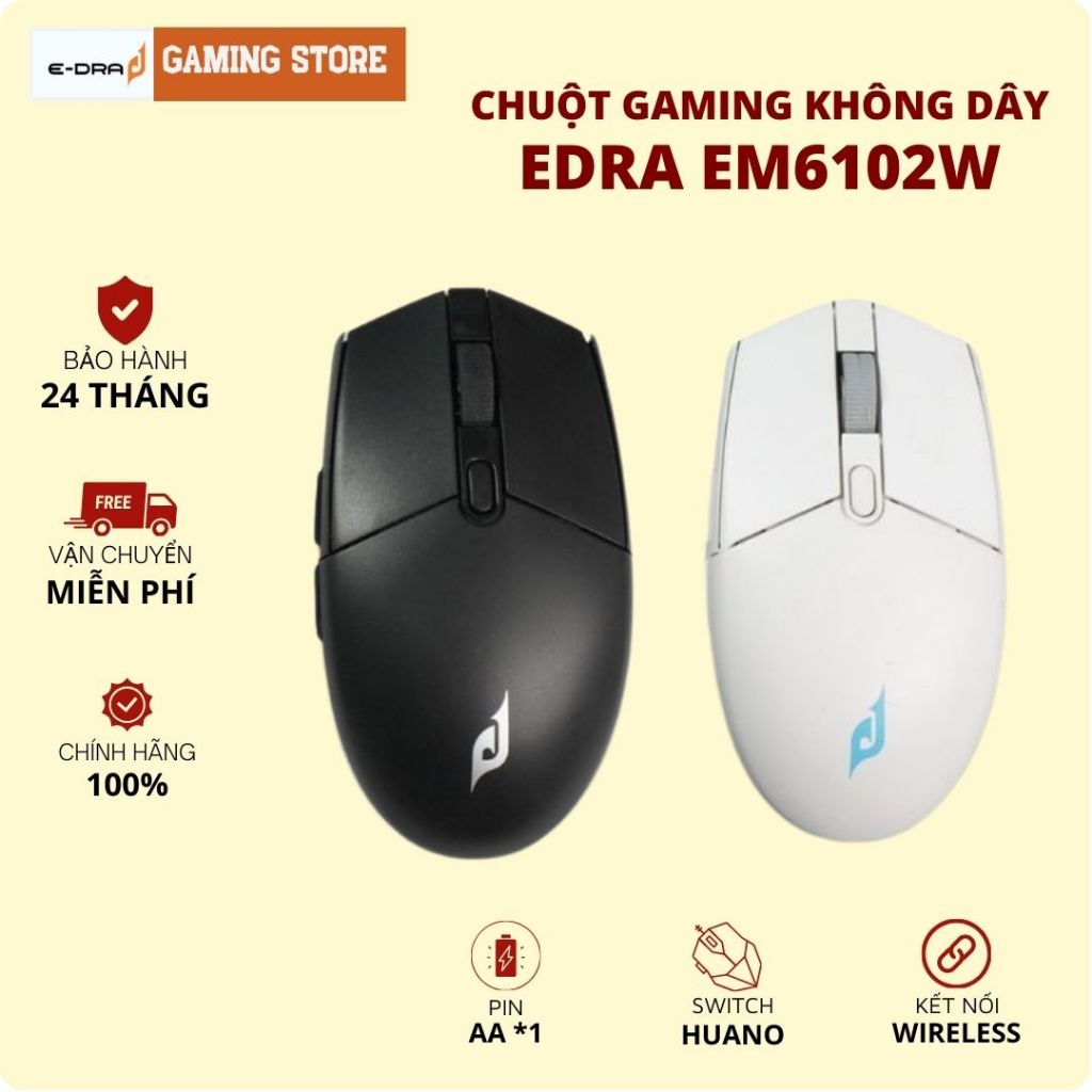 Chuột Gaming E-DRA EM6102W không dây/ EM6102PRO có dây Hàng chính hãng- Bảo Hành 24 Tháng