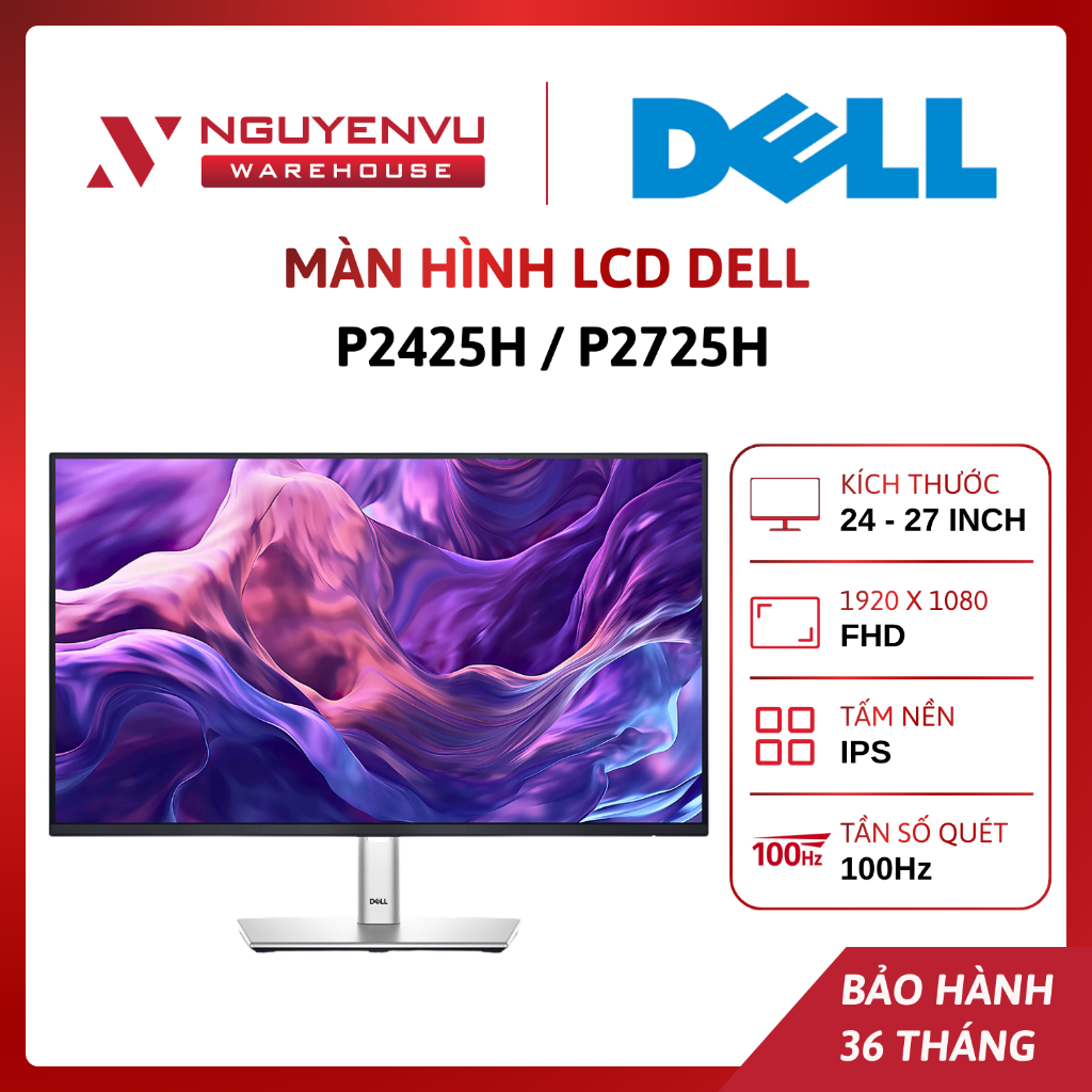Màn Hình Dell P2425H 23.8 Inch (FHD/IPS/100Hz/5ms)/ Màn Hình Dell P2725H 27 Inch (FHD/IPS/100Hz/5ms)