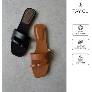 Dép bệt thiết kế xỏ ngón mũi vuông - D7 - TÂY GU