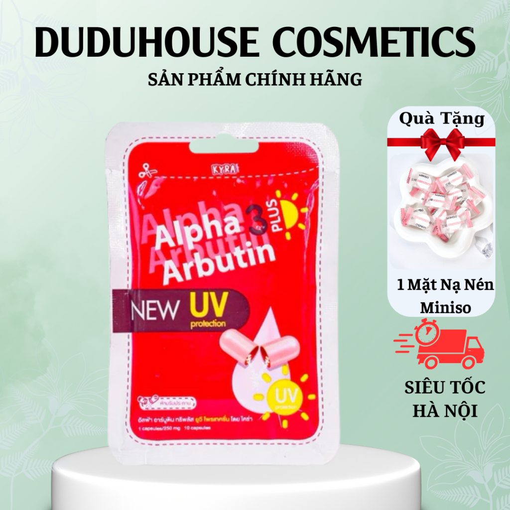 Viên kích trắng alpha arbutin Thái Lan New Uv Vỉ 10 Viên Hàng Thái Lan