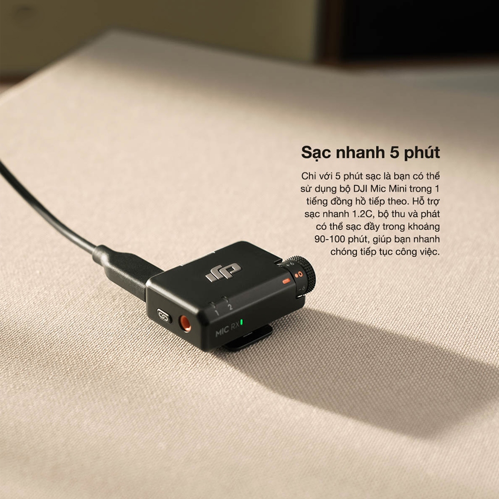 DJI Thiết Bị Quay Vlog Mic Mini Thu Âm Không Dây | Nhỏ Gọn | Khử Ồn 2 Cấp Độ | Camera Hành Động | BigBuy360 - bigbuy360.vn